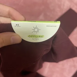 Aerie burgundy leggings thumbnail 3