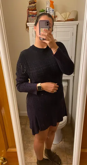 Style & Co Purple & Black Sweater Bodycon Dress thumbnail 5
