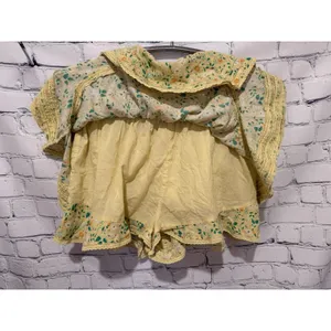 Aerie Flower Flowy Skort Yellow Floral layered Cotton Size Medium thumbnail 4