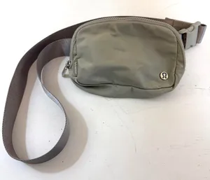 USED Lululemon Everywhere Belt Bag with Long Strap 1L Khaki Downtown Tan Silver thumbnail 1