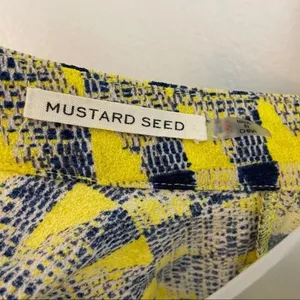Mustard Seed Yellow Blue Geo Print Crop Top Size S thumbnail 5