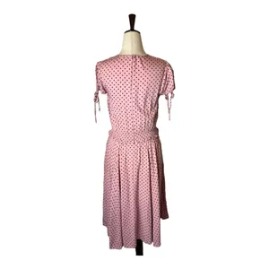 Gal Meets Glam Pink And‎ Red Polka Dot Corinne Fit And Flare Midi Dress Size 4 thumbnail 4