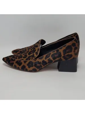 Sole Society Marty Leopard Animal Print Loafers Heel Pointed Vamp Shoes Size 8M thumbnail 2