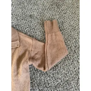 Sonoma Women's Tan Quarter Snap‎ Cropped Knit Sweater Size Small thumbnail 5
