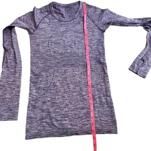Lululemon Swiftly Tech Long Sleeve Crew Size 4‎ Space Dye Heathered Purple Fog thumbnail 6