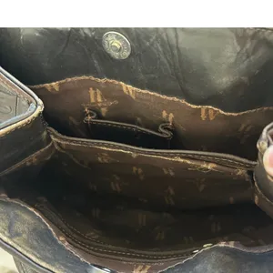 Handmade Vintage 90s Western Brown Tooled Leather Studded Suede Star Shoulder Bag thumbnail 5