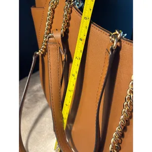 Michael Kors Jet Set Large EW Chain Tote Luggage Brown Saffiano Leather Handbag thumbnail 12
