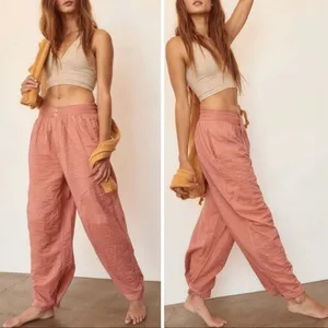 Free People Movement Flipside Textured Pants Sedona Sunrise Size Small Beachy thumbnail 2