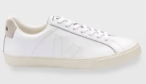 Veja Esplar Leather Logo Sneakers in White thumbnail 1