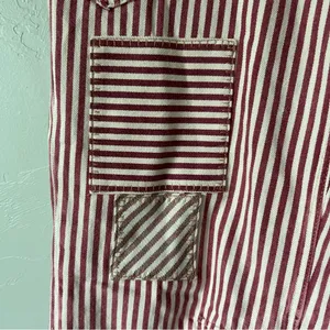 Free People Moxie Railroad Low Slung Barrel Leg Jeans Brick Stripe Size 31 thumbnail 4
