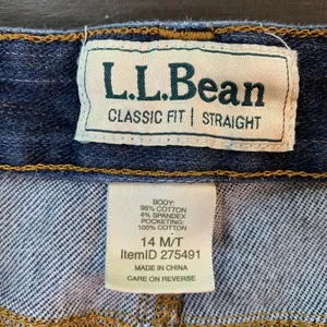 LL Bean Classic Fit Straight‎ Leg Jeans Womens 14 Tall Basic Stretch Everyday thumbnail 3