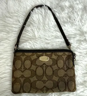 COACH Brown Signature Canvas Wristlet thumbnail 1