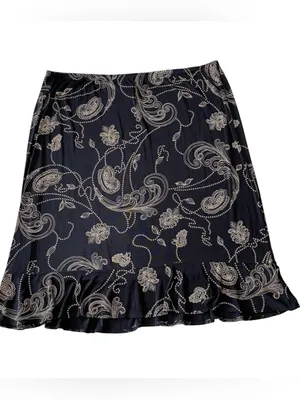 VINTAGE STUDIO 1940 Paisley Ruffled Hem Skirt thumbnail 2
