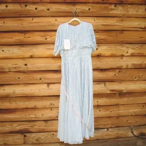 Mac Duggal 10807 Blue Embellished V Neck Evening Gown Size12 thumbnail 10