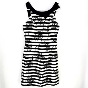 Lilly Pulitzer Swizzle Stripe Phoenix Black White Dress Embroidered thumbnail 2