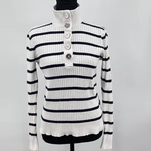 Ralph Lauren LRL Top Womens M 100%‎ Cotton Coastal Prep Stripe Shirt Black White thumbnail 5