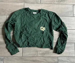 Original League Women's Dark Green Cropped Long-Sleeve Top cal poly thumbnail 1