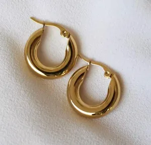 Gold Thick Chunky Hoops thumbnail 2
