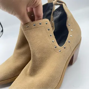 Rebecca Minkoff Tan Suede Leather Studded D’orsay Ankle Boots Womens 6 Booties thumbnail 14
