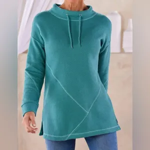 Soft Surroundings Danica Top‎ Tunic Sweatshirt Teal Blue Lagenlook 2FK49 Size S thumbnail 6
