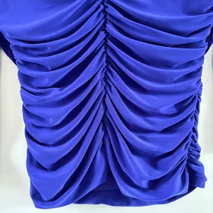 Joseph Ribkoff Royal Blue Cowl Neck Ruched 3/4 Sleeve Size 8 thumbnail 4