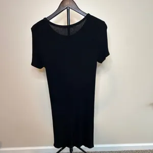 Brandy Melville Black Ribbed Knit Mini Dress One‎ Size thumbnail 3