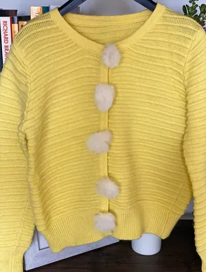 Warm Cardigan In Yellow Size XS thumbnail 2