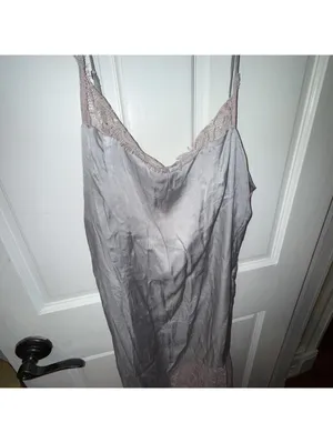 By Anthropologie Lace-Trimmed Asymmetrical Midi Slip Dress thumbnail 4