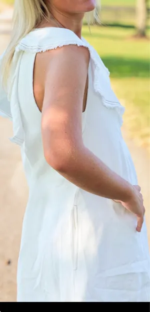 White Denim Dress thumbnail 3