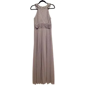 Cachet Gown Dress Sz 10 Silver Gray Beaded Halter Neck Glitter Formal thumbnail 2