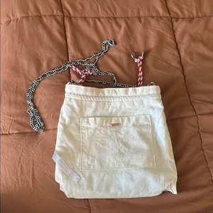Free People Emmie White Cotton Crossbody Bag with Chain Strap thumbnail 4