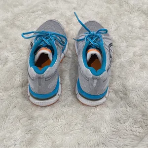 Asics‎ Gel-Neo 33 running shoes Woman's Sneakers Size 8 Gray, Blue, and orange. thumbnail 4