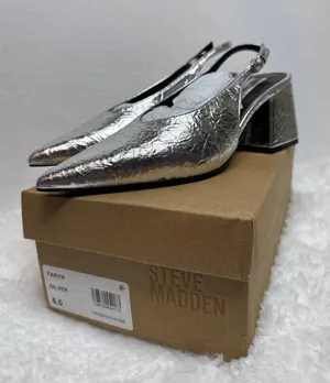 NWT Steve Madden Faryn Slingback Pumps silver size 6.5 thumbnail 1