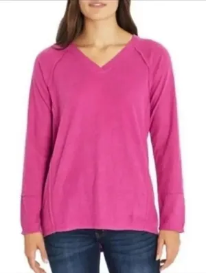 Wildfox Haley oversized S v-neck pink long sleeve top thumbnail 1