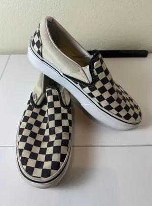 Vans Checkerboard Slip On Shoes‎ Women 8 Canvas Skate Sneakers Minimalist thumbnail 1