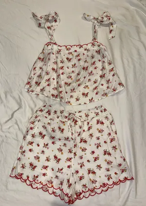 Blu Pepper Floral Scallop Top and Shorts thumbnail 1