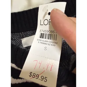 LOFT Zebra Print Sweater Dress Black White Boat Neck Long Sleeve Small NEW thumbnail 7