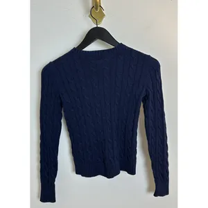 Lauren Ralph Lauren Cable-Knit Cotton Cardigan Sweater in Navy Size X-Small thumbnail 6