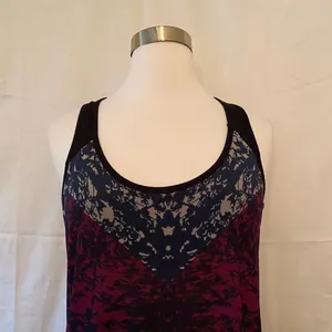 NWOT CAbi Heart of CAbi Mesh Overlay Tank Top Purple Black Size Large thumbnail 5
