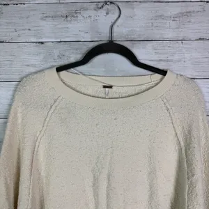 Free People Found My Friend Pullover Sweater Cream Size XS thumbnail 4