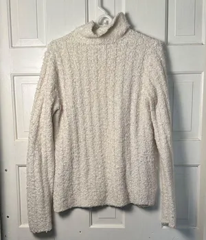 Columbia White Knit Womens Sweater Size Medium High neck Tank Built thumbnail 2