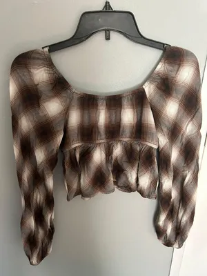 Hollister Plaid Crop Top thumbnail 3