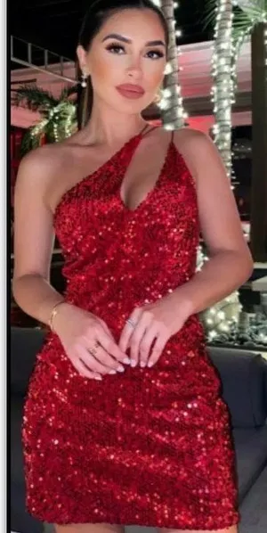 ZARA Red Velvet Sequin Dress Size S thumbnail 5