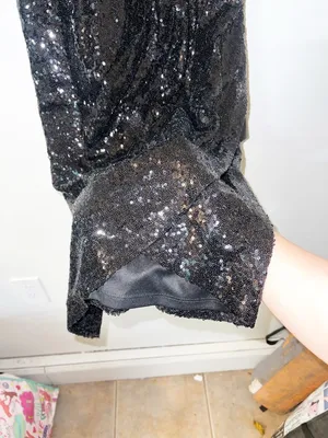 Lulus black sparkly sequin crossover slit mini tank top dress new thumbnail 4