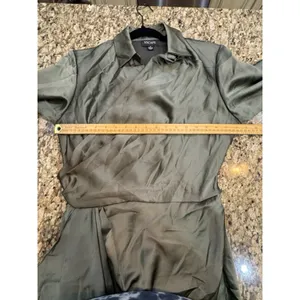 Xscape "EMERY" SATIN LONG SLEEVE COLLARED DRESS Size 8 Green thumbnail 10