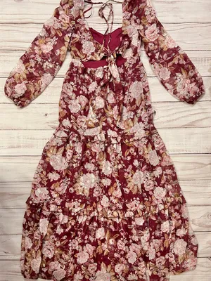 Altar'd State Sailor Floral Maxi Dress in Burgundy Size S NWT thumbnail 7