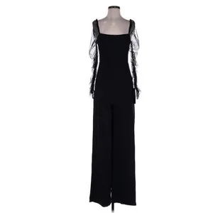 Lulus Black Made to Amaze Dotted Mesh Jumpsuit Small Gothic Cocktail Party thumbnail 4