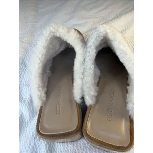 Bernardo Sky Clog Leather Suede Shearling Lined Chunky Mule Shoe Womens Size 7 thumbnail 3