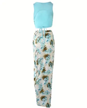 Plant print drawstring skirt thumbnail 2