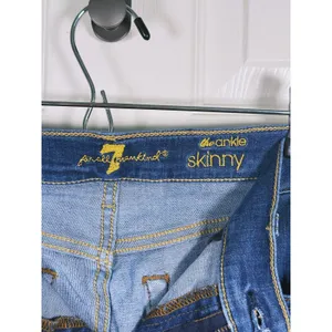 7 For All Mankind The Ankle Skinny Jeans Size 28 Blue Raw Hem Casual Edgy Staple thumbnail 7